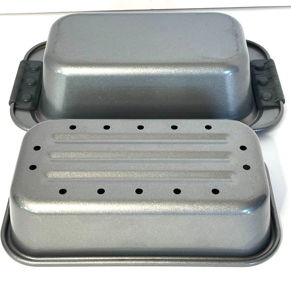 Analon Advanced Nonstick Bakeware Meatloaf/Loaf Pan Set with grips and Drip pan - Picture 6 of 9